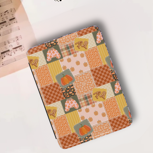 Autumn Fall Sweater Patchwork Leather Kindle Case with Hand Strap