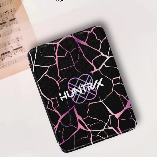 Huntrix Patterns K-Pop Demon Hunters Leather Kindle Case with Hand Strap