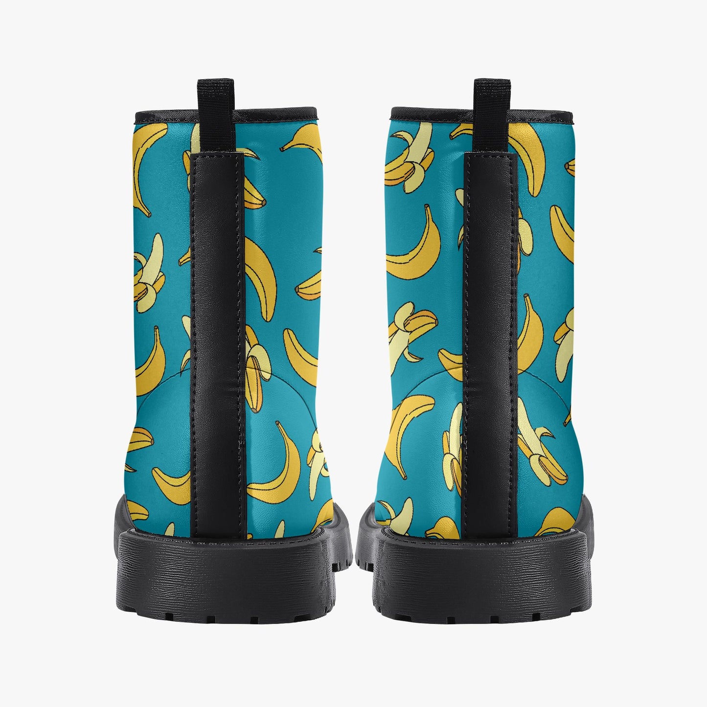 Funny Bananas Leather Combat Boots