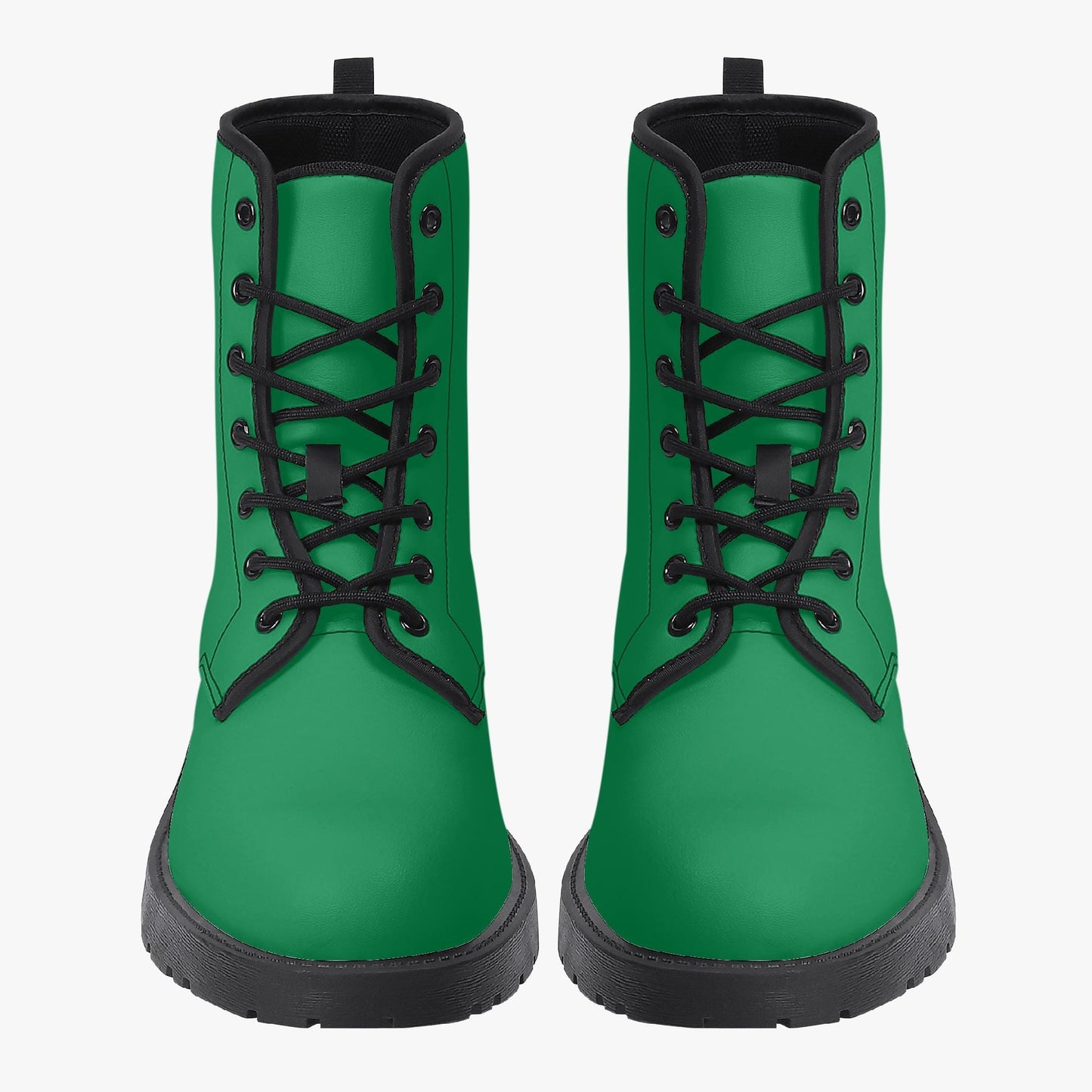 Green Leather Combat Boots