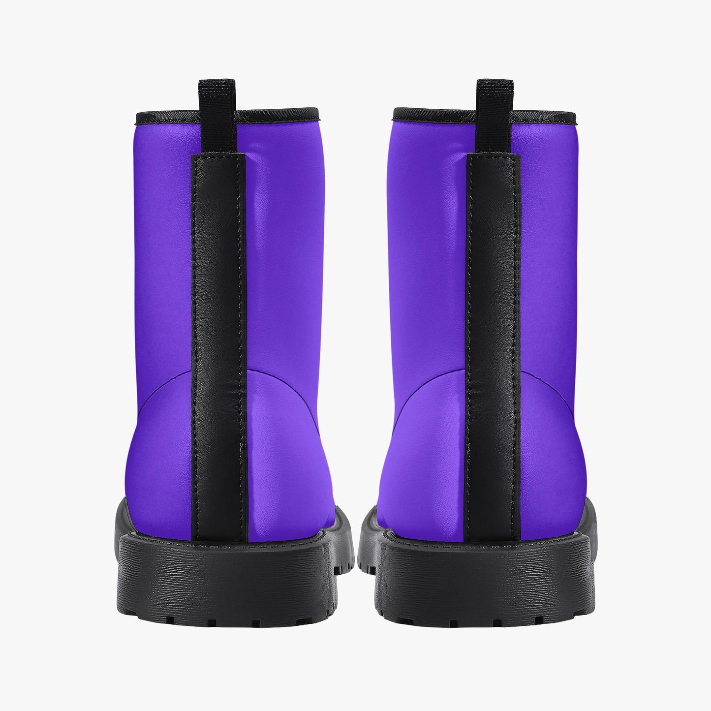 Purple Leather Combat Boots