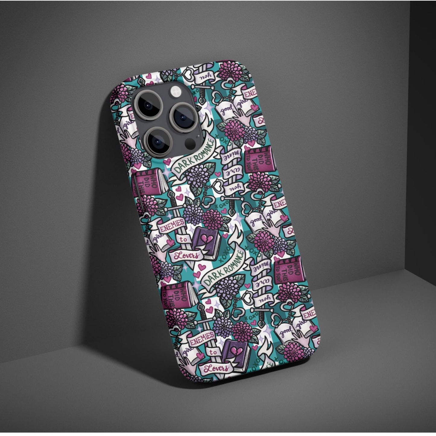 Dark Romance Floral Bookish Phone Case