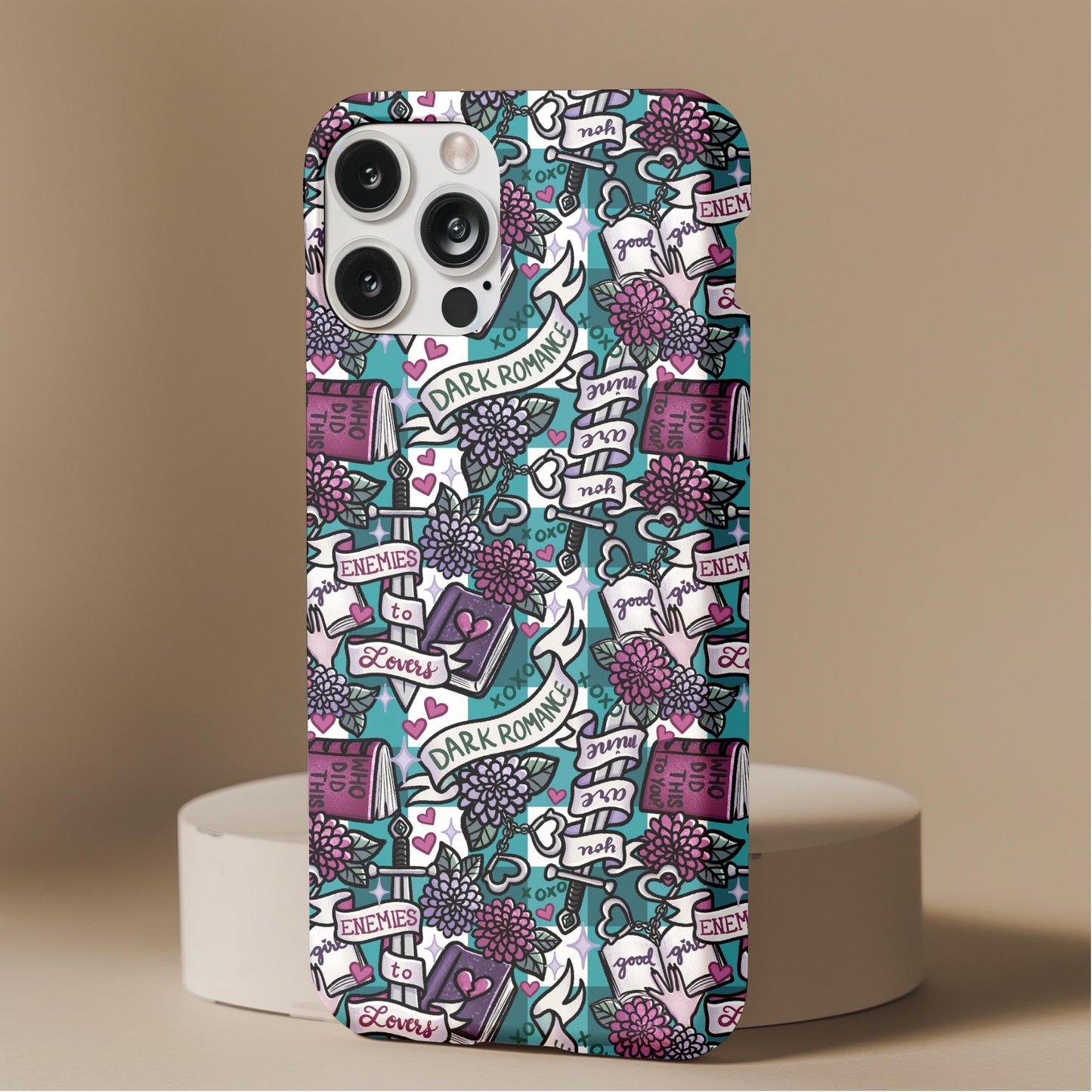 Dark Romance Floral Bookish Phone Case