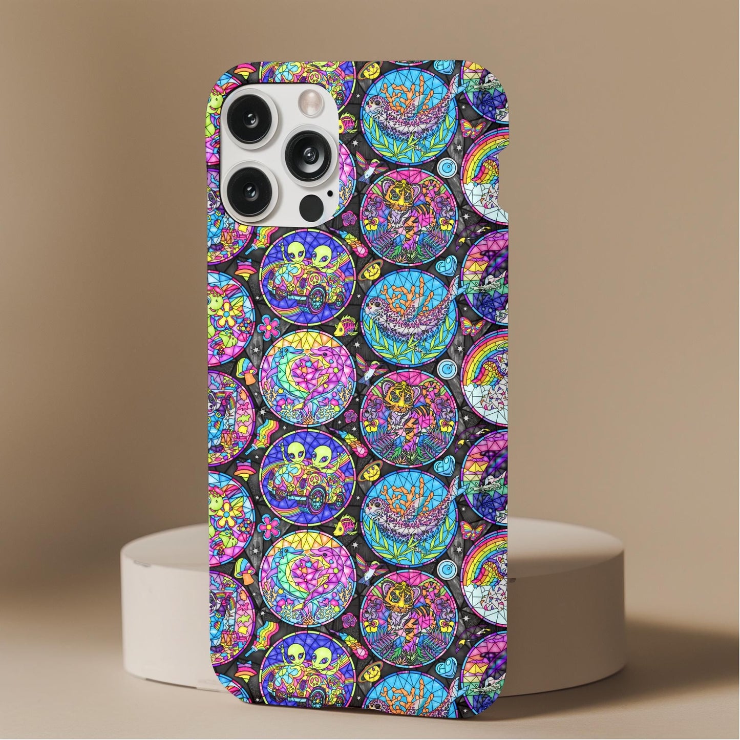 Nostalgic Lisa Frank Stained Glass Pattern Phone Case
