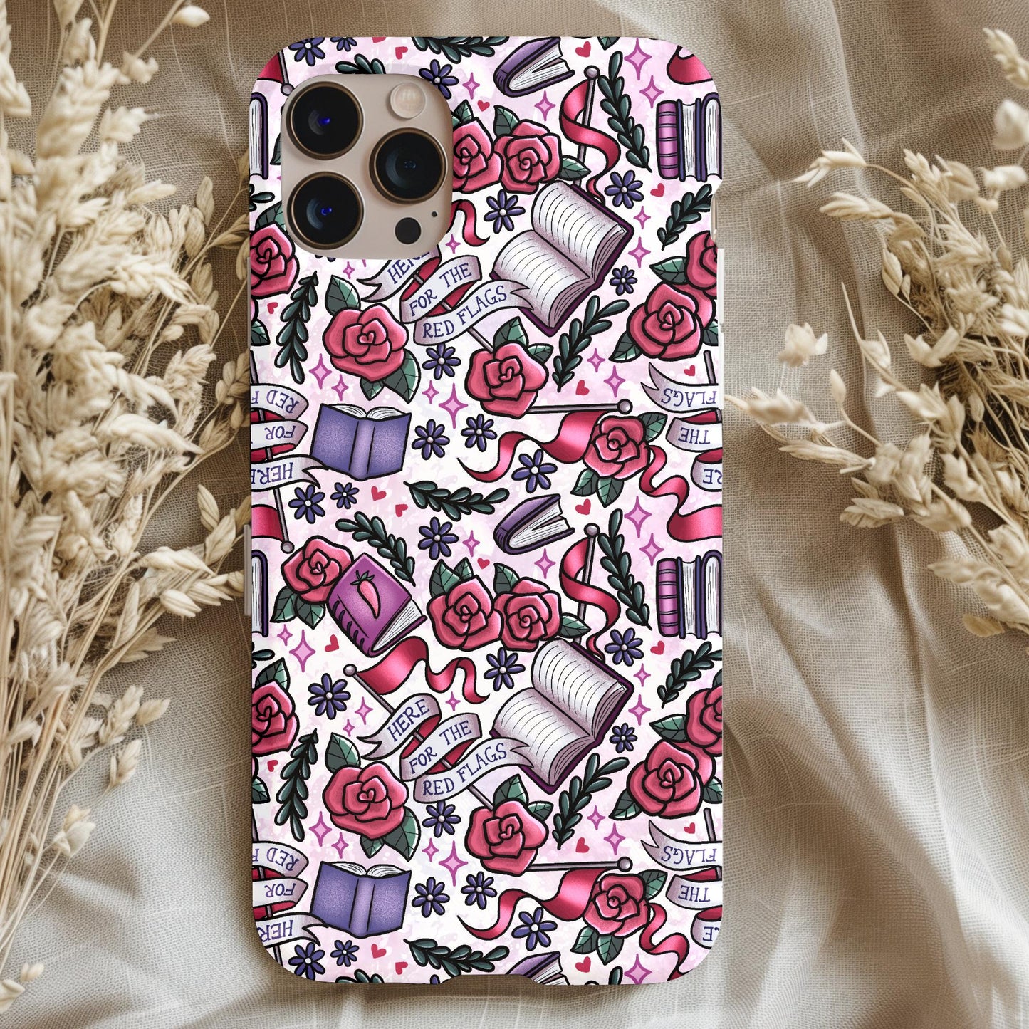 Bookish Here For The Red Flags Phone Case