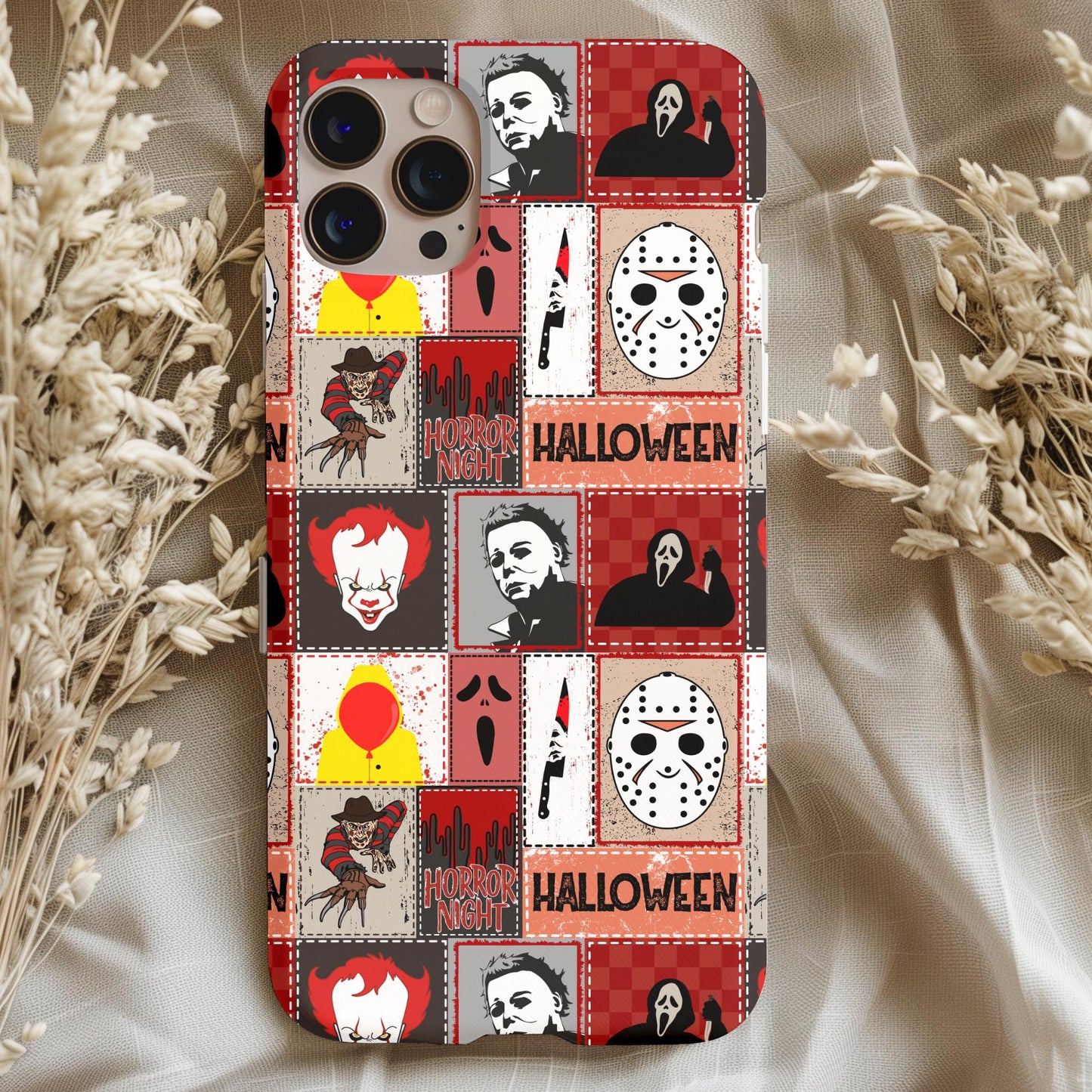 Horror Characters Patchwork Phone Case