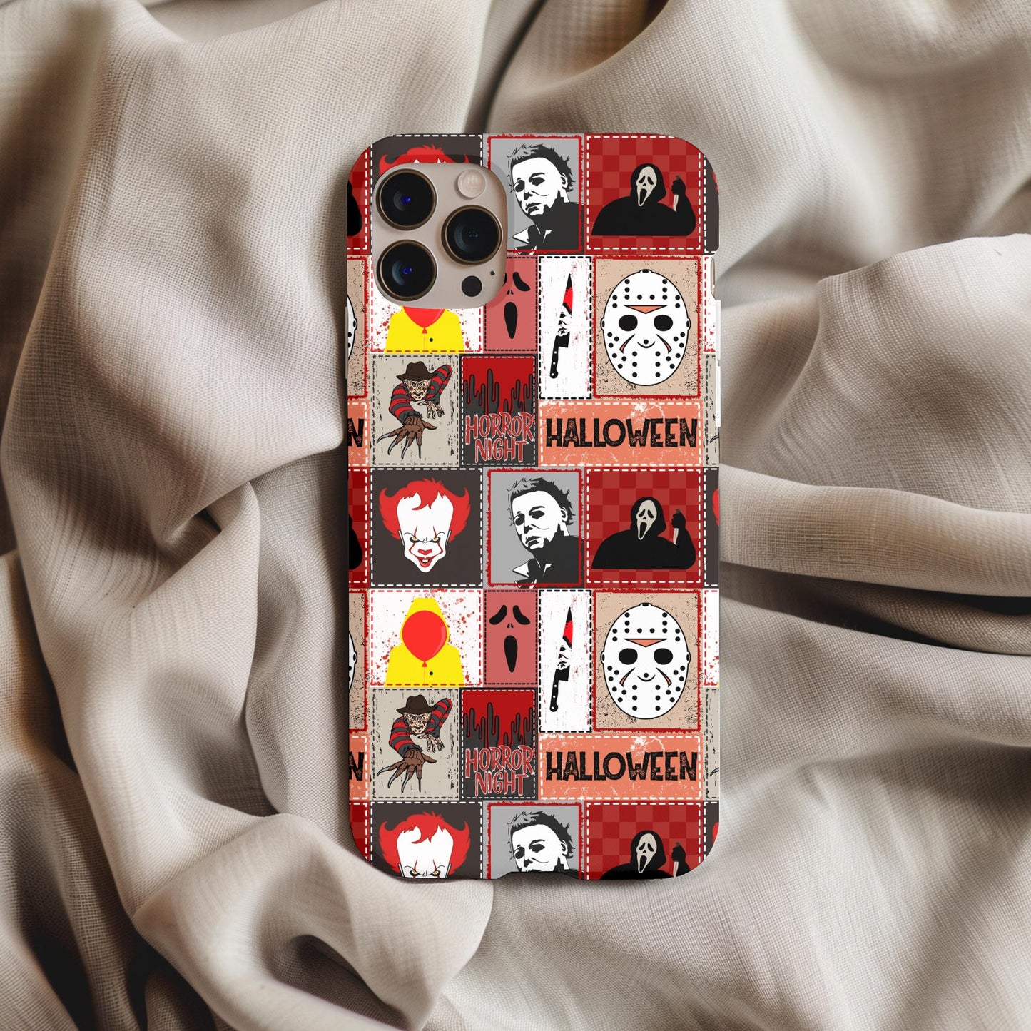 Horror Characters Patchwork Phone Case