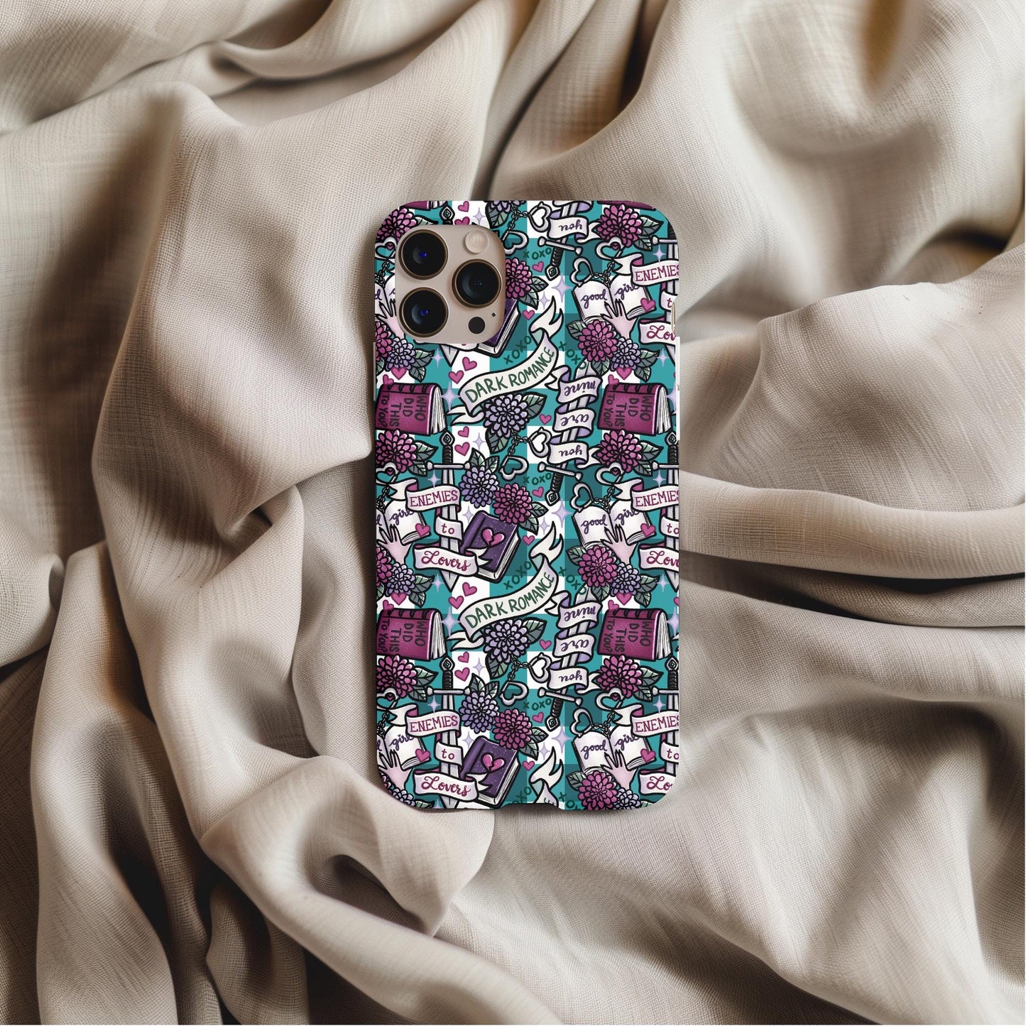 Dark Romance Floral Bookish Phone Case