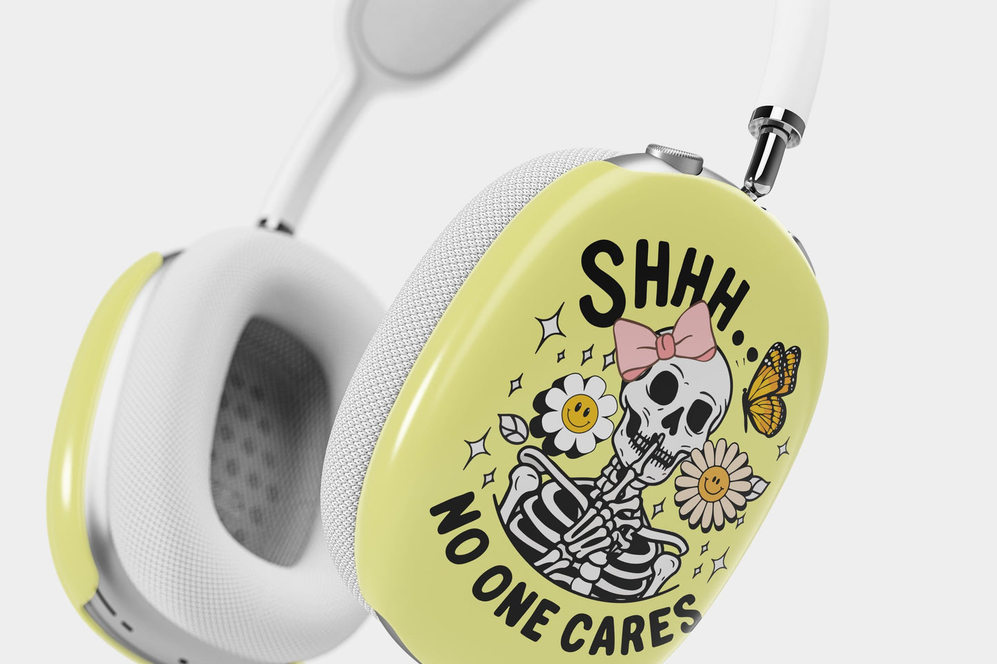 Funny Skeleton Shhh No One Cares AirPods Max Case