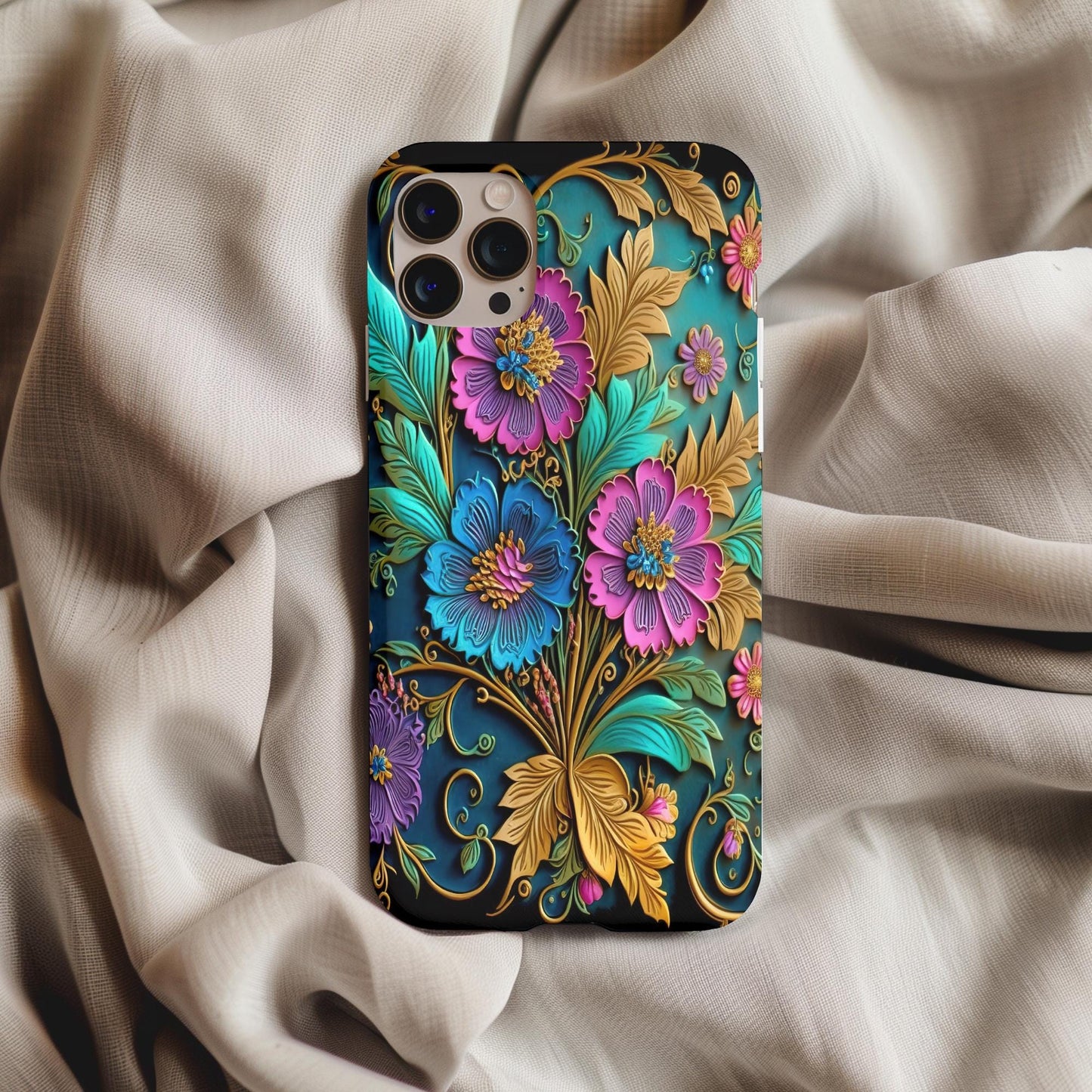 3D Flower Pattern Phone Case