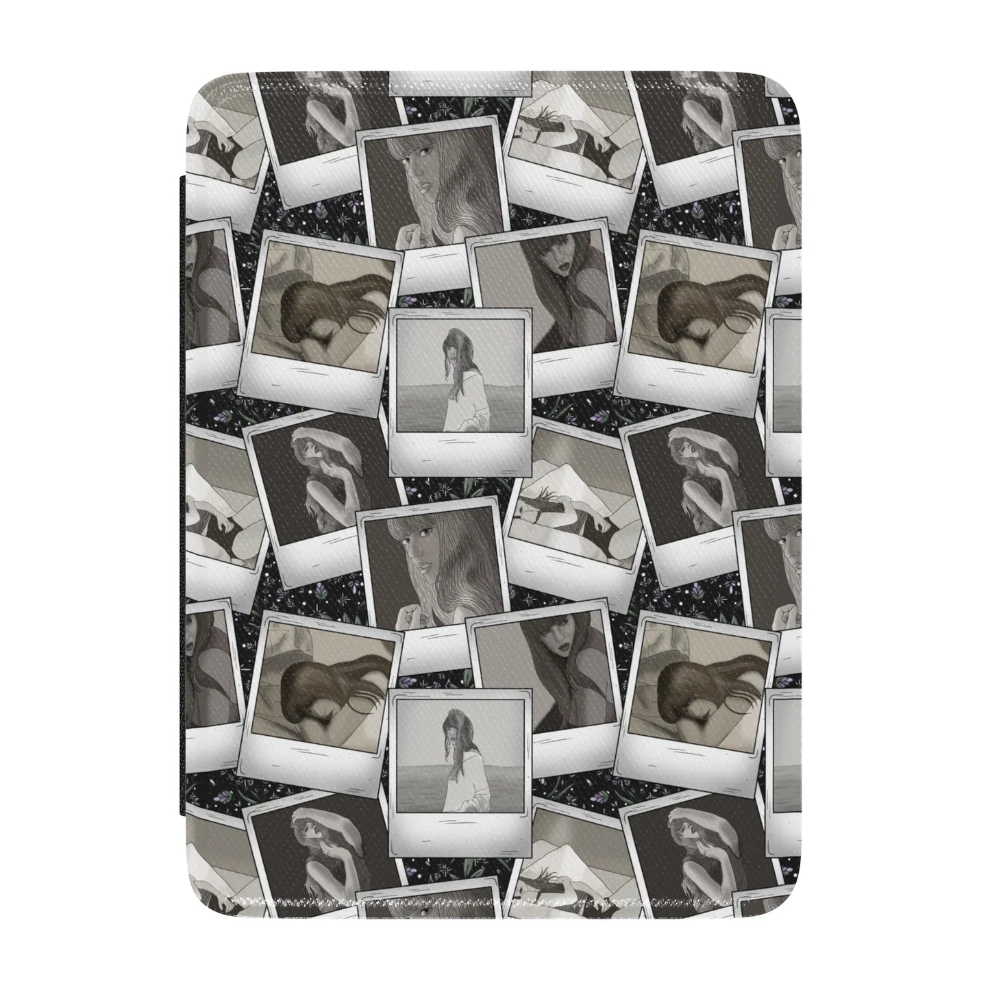 Swiftie Tortured Poet Polaroid Leather Kindle Case with Hand Strap