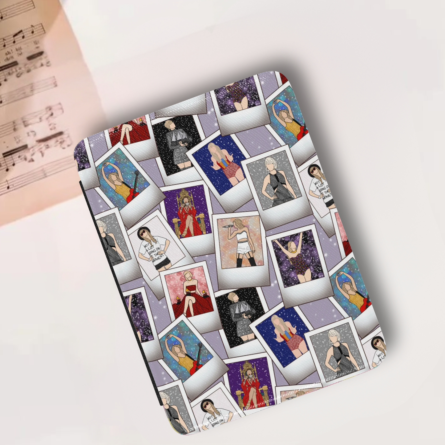 Swiftie Polaroid Leather Kindle Case with Hand Strap