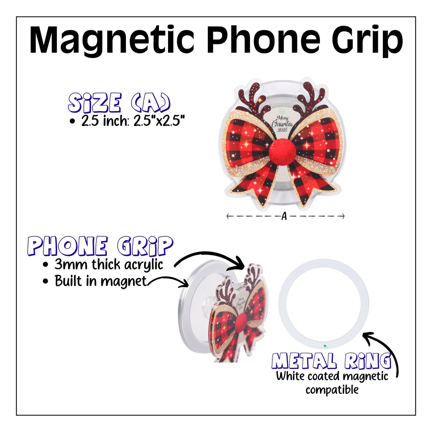 K-pop Demon Hunter Derpy & Sussie Holographic Magnetic Kindle Phone Grip