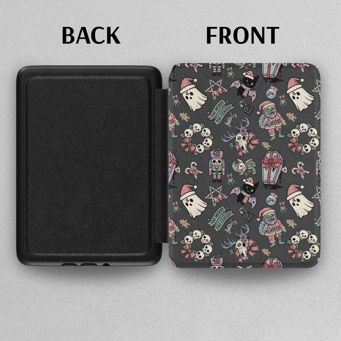Creepy Christmas Leather Kindle Case with Hand Strap