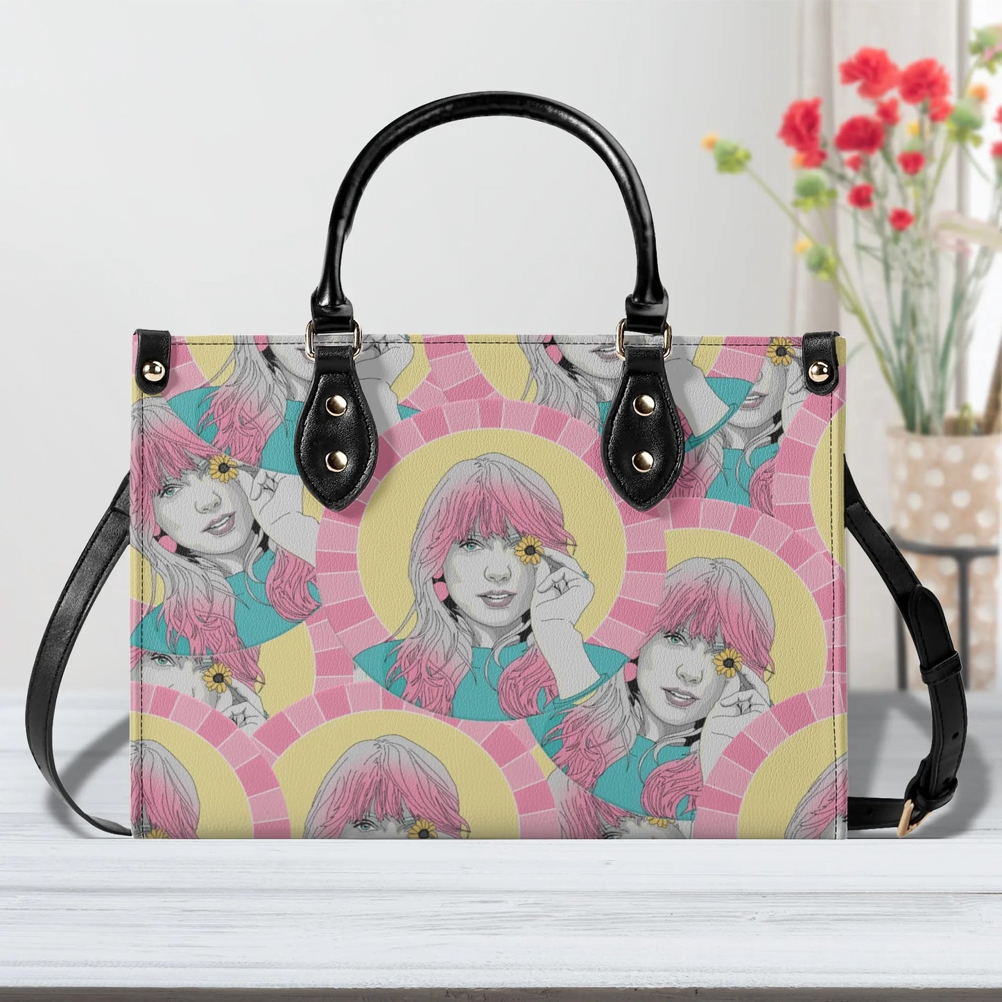 TSwift Pop Art Luxury Women Leather Handbag