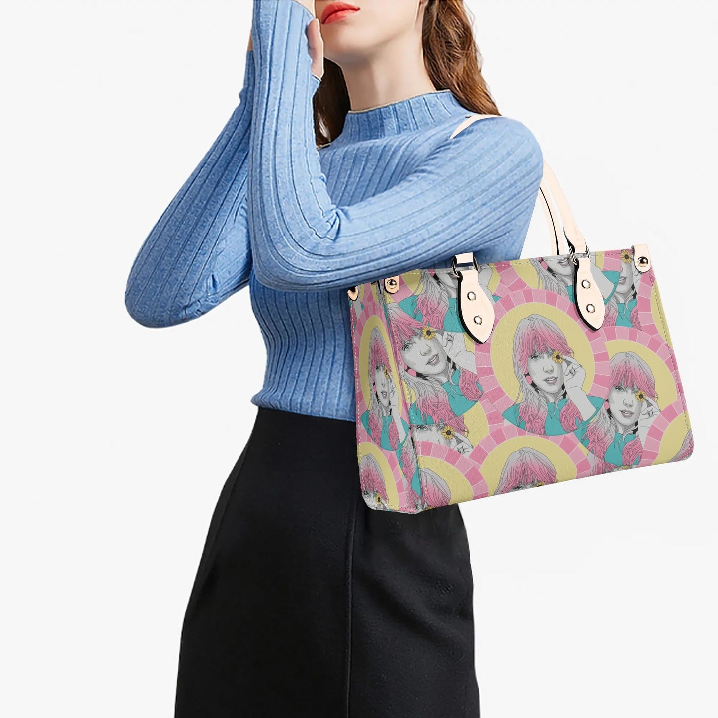 TSwift Pop Art Luxury Women Leather Handbag