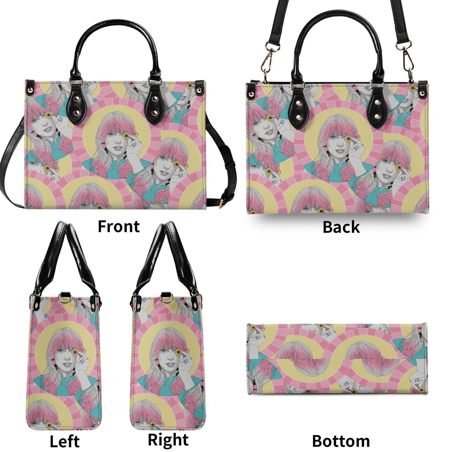 TSwift Pop Art Luxury Women Leather Handbag