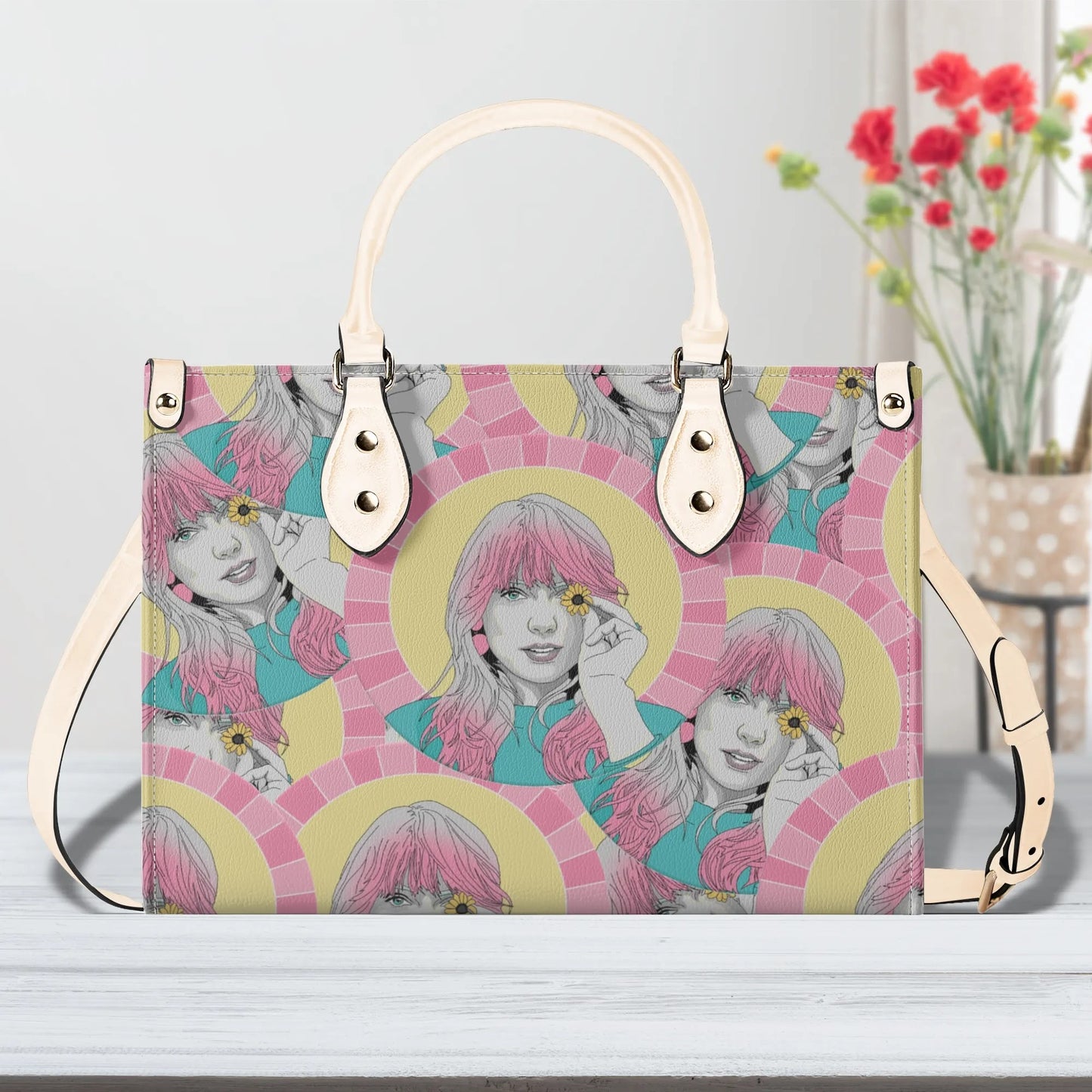 TSwift Pop Art Luxury Women Leather Handbag