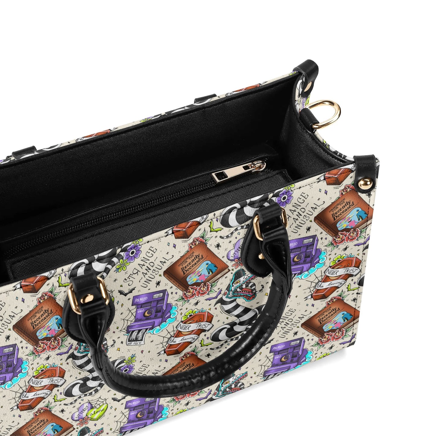 Strange and Unusual Beetlejuice Sandworm Luxury Women Leather Handbag