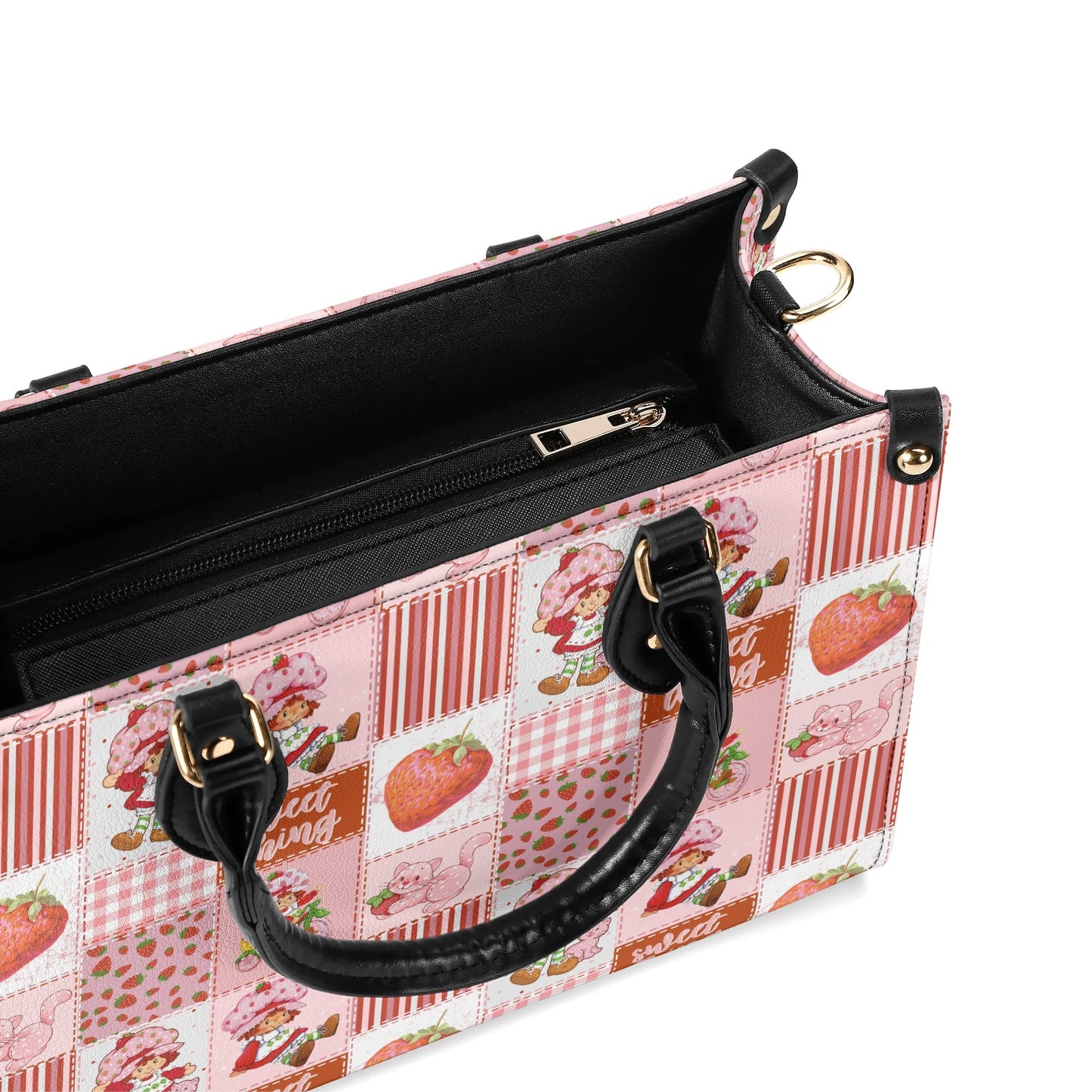 Strawberry Shortcake Patchwork Luxury Women Leather Handbag