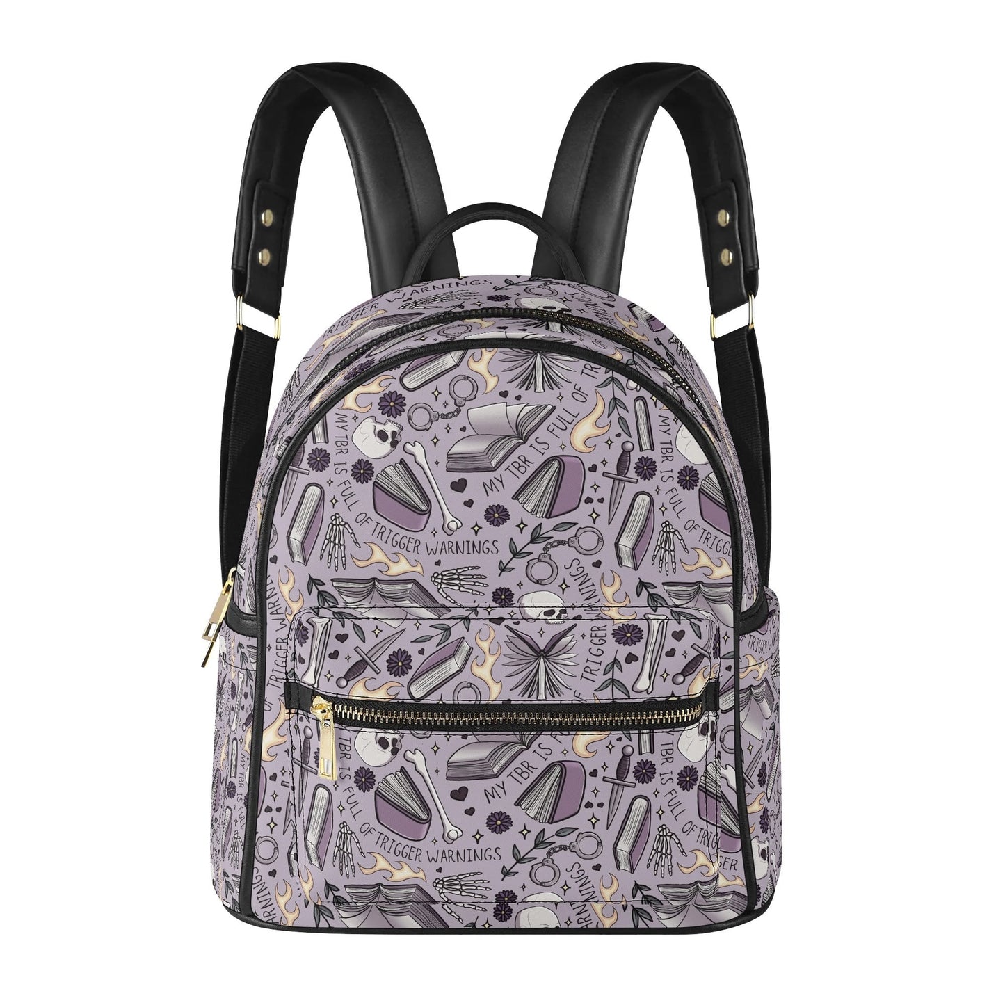 Bookish TBR Trigger Warnings Mini Leather Backpack – Seemingly Obsessed