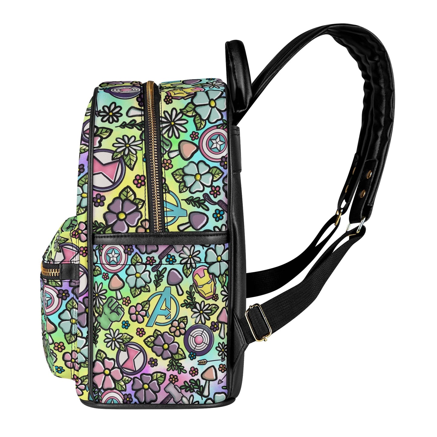 Pastel Avengers Superhero Cottagecore Mini Leather Backpack