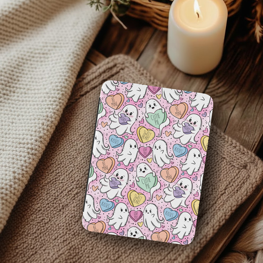 Valentine's Love Ghost Leather Kindle Case with Hand Strap