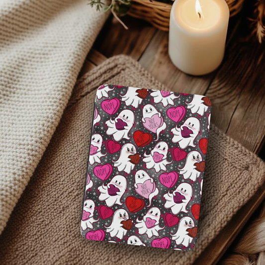 Valentine's Anti-Love Ghosts Leather Kindle Case with Hand Strap