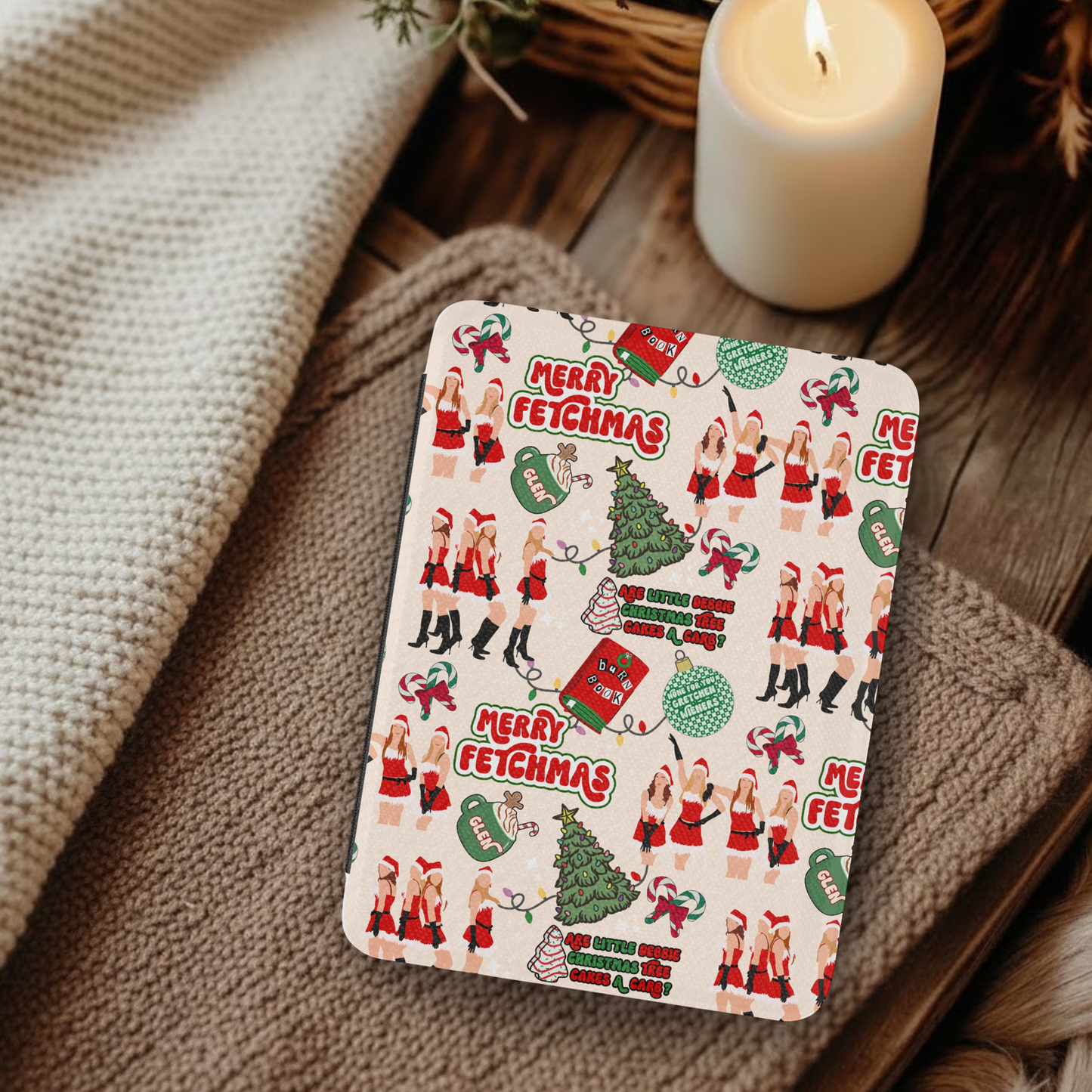 Merry Mean Girl Fetchmas Leather Kindle Case with Hand Strap