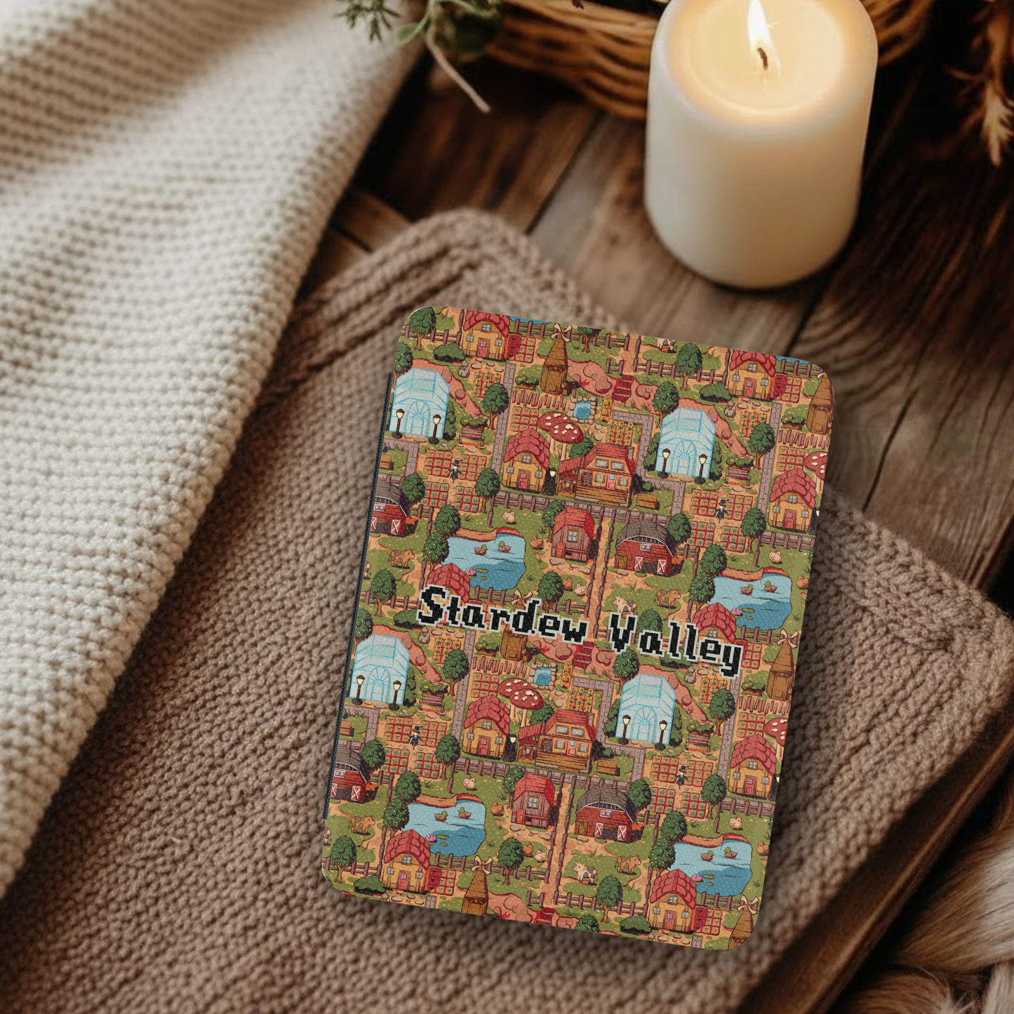 Stardew Valley Farm Leather Kindle Case with Hand Strap