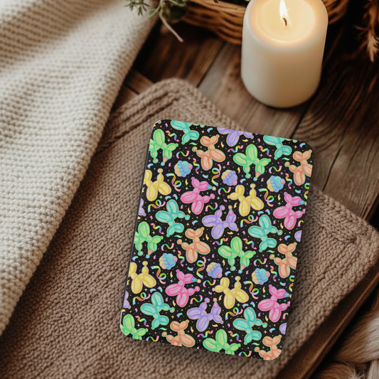 Colorful Balloon Dogs Leather Kindle Case with Hand Strap