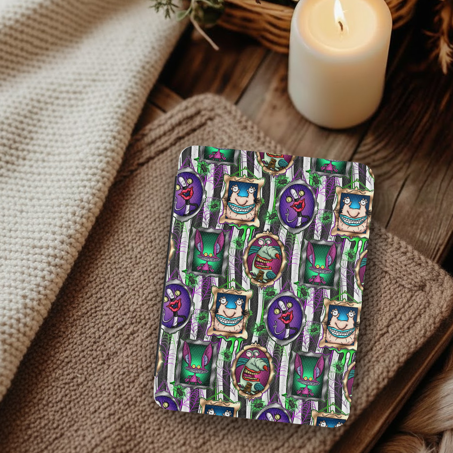 Nostalgic Ahh Real Monsters Leather Kindle Case with Hand Strap