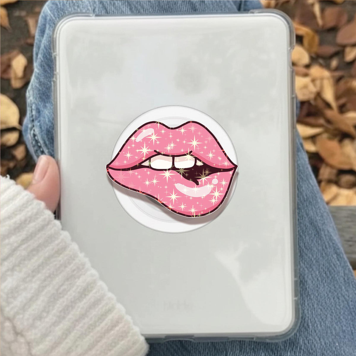 Biting Lips Holographic MagSafe Kindle Phone Grip