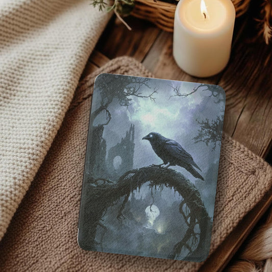 Gothic Spooky Raven Leather Kindle Case with Hand Strap