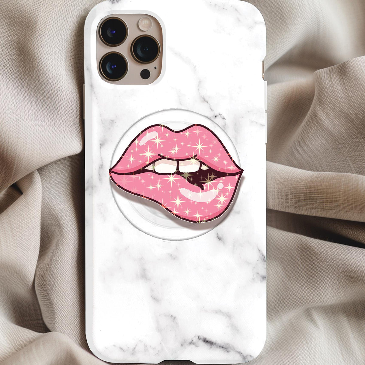 Biting Lips Holographic MagSafe Kindle Phone Grip