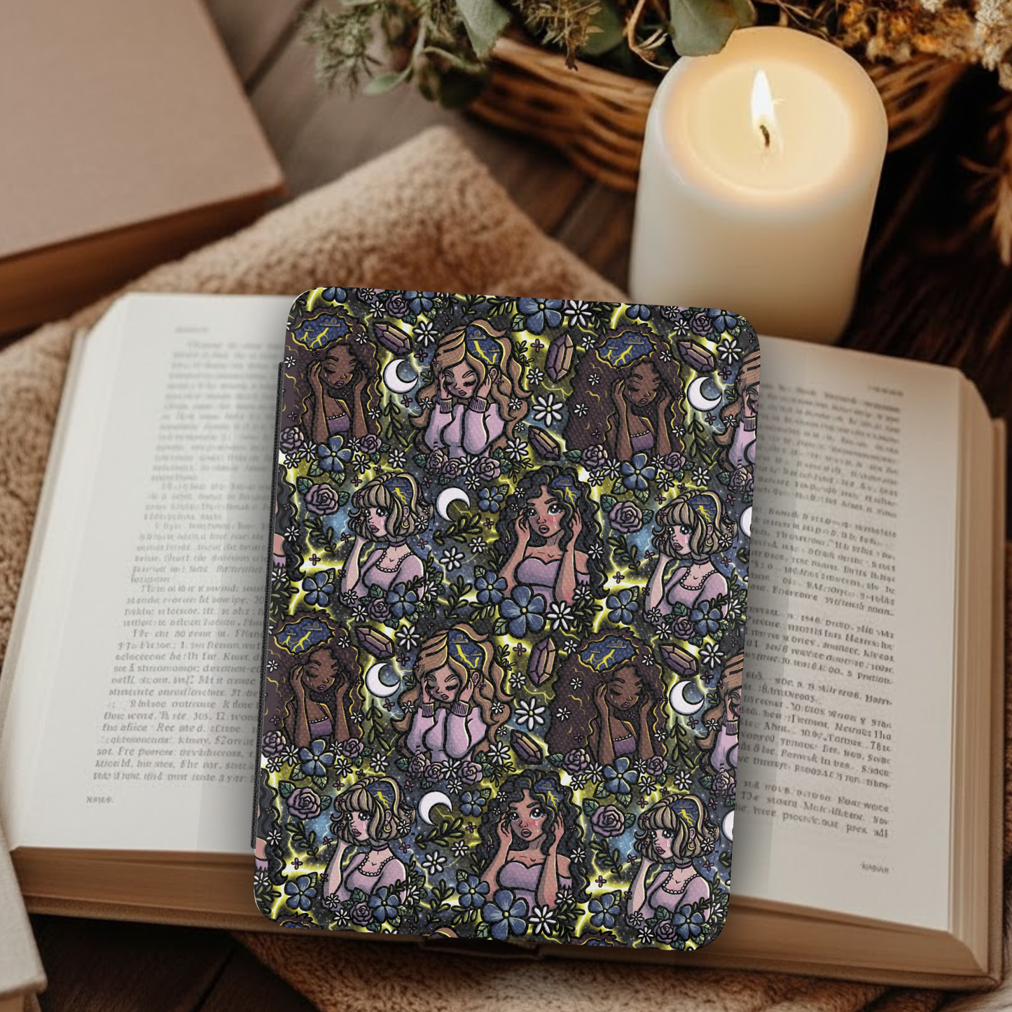 Invisible Illness Migraines Leather Kindle Case with Hand Strap