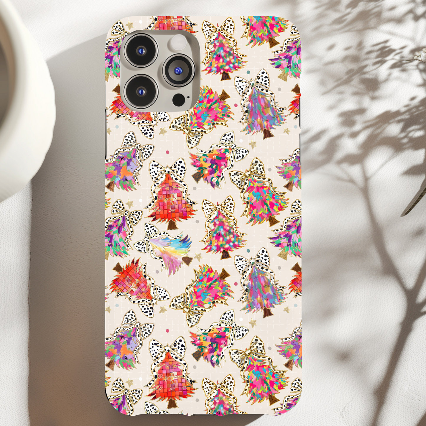 Colorful Christmas Trees Phone Case