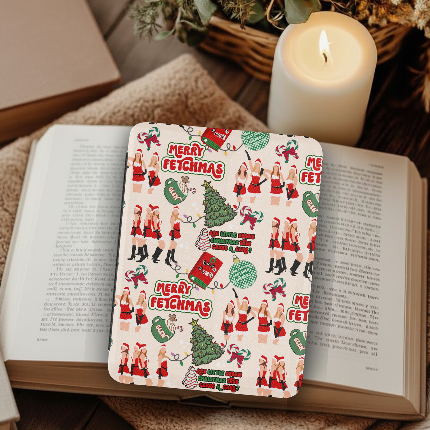 Merry Mean Girl Fetchmas Leather Kindle Case with Hand Strap