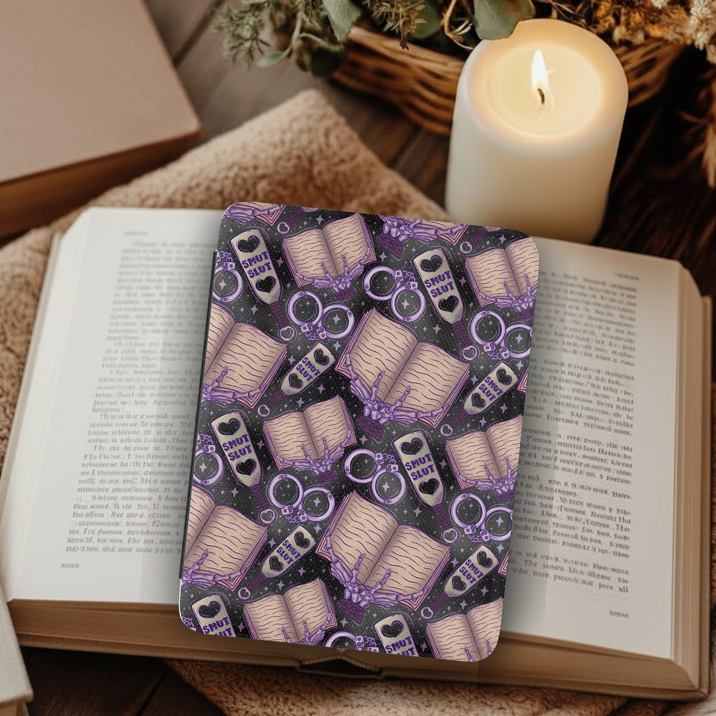 Spicy Bound Book Lover Leather Kindle Case with Hand Strap