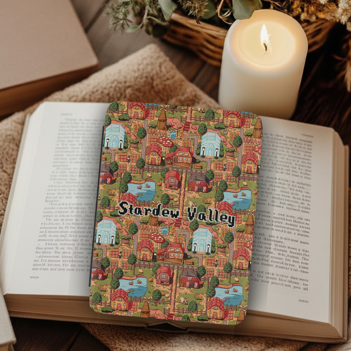 Stardew Valley Farm Leather Kindle Case with Hand Strap