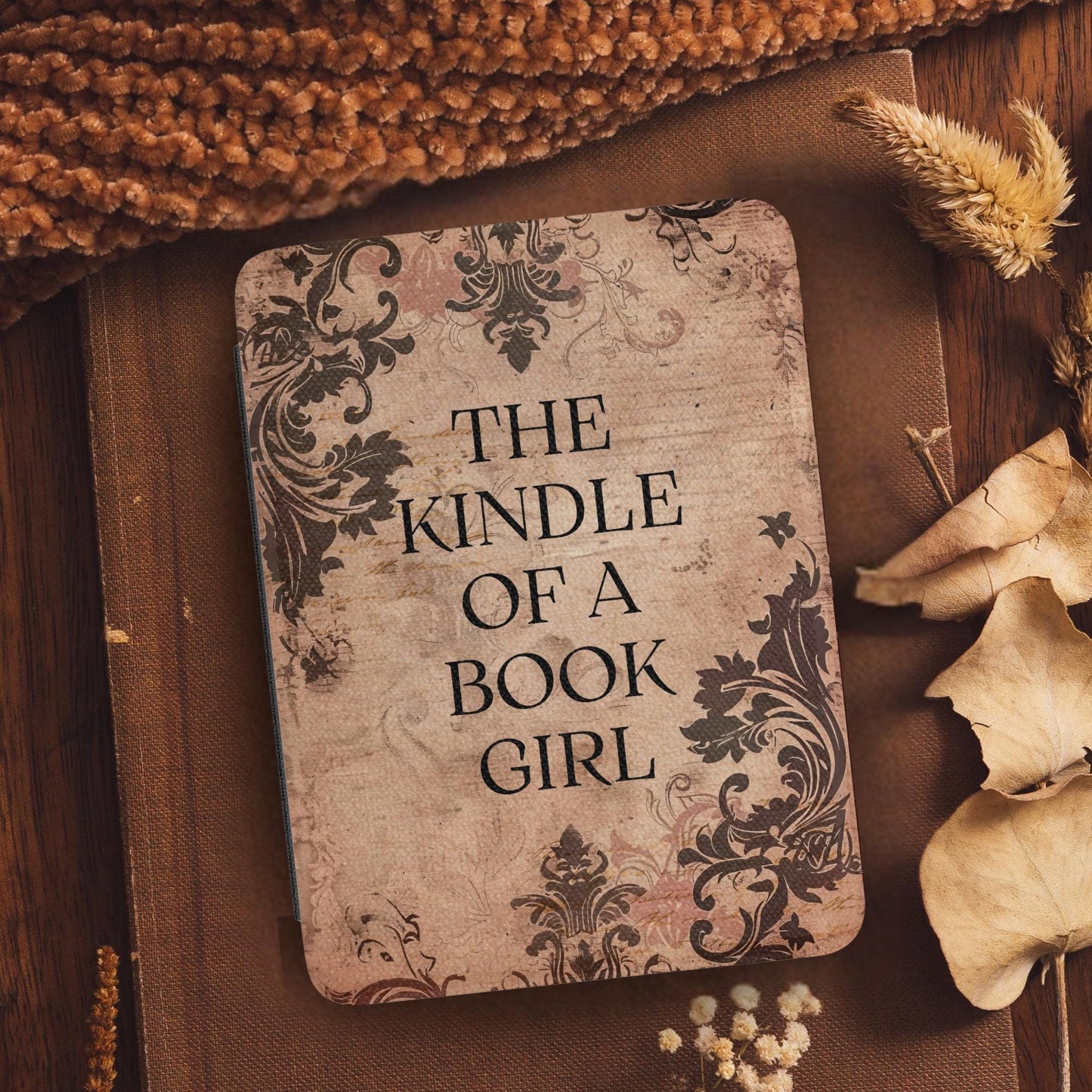 Vintage Kindle of a Book Girl Showgirl Leather Kindle Case with Hand Strap