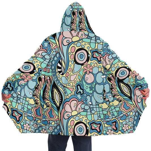Magical Abstract Fleece Lined Hooded Cloak