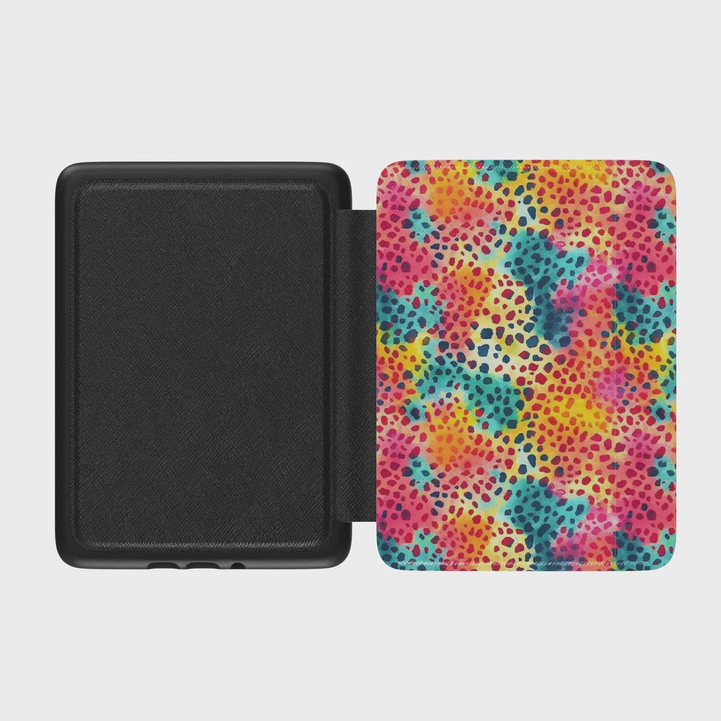 Colorful Leopard Print Leather Kindle Case with Hand Strap