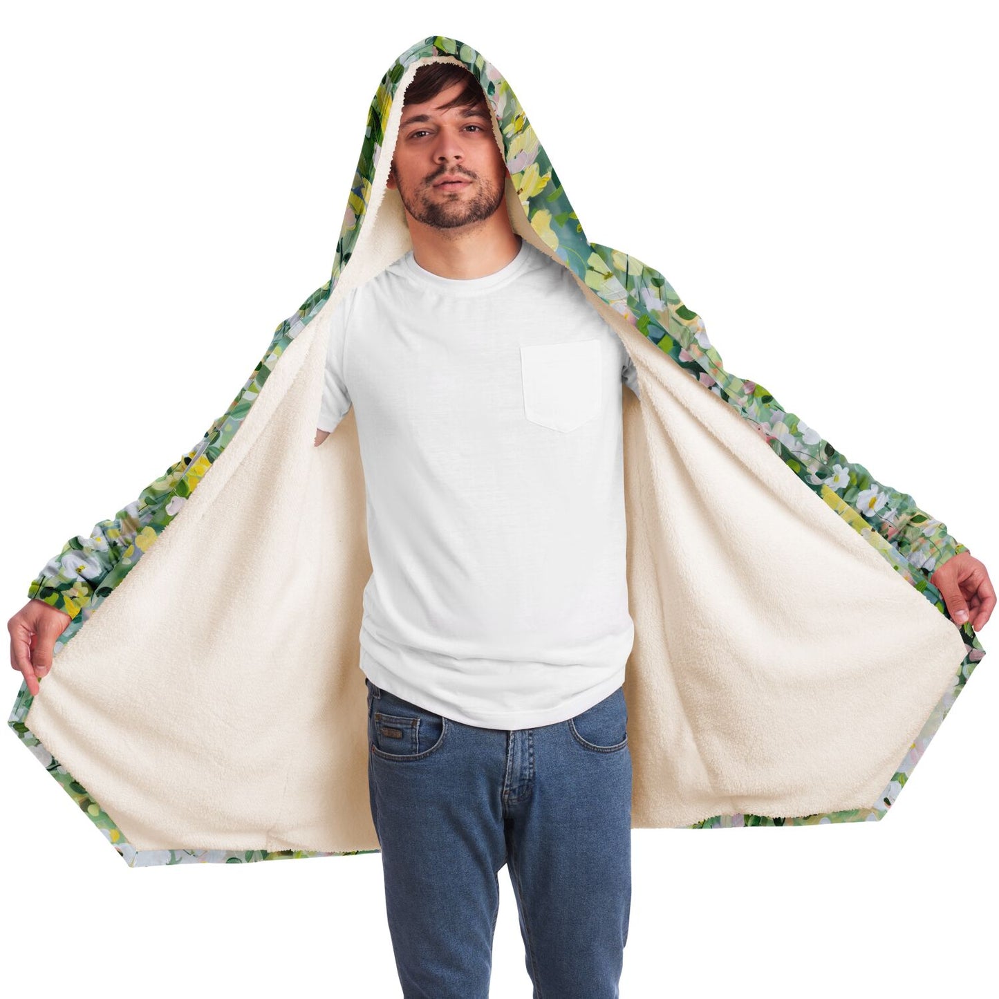 Meadow Flowers Fleece Lined Hooded Cloak