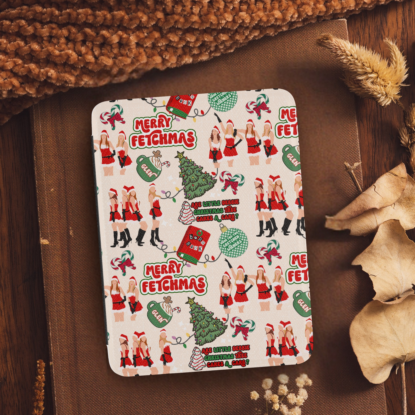 Merry Mean Girl Fetchmas Leather Kindle Case with Hand Strap