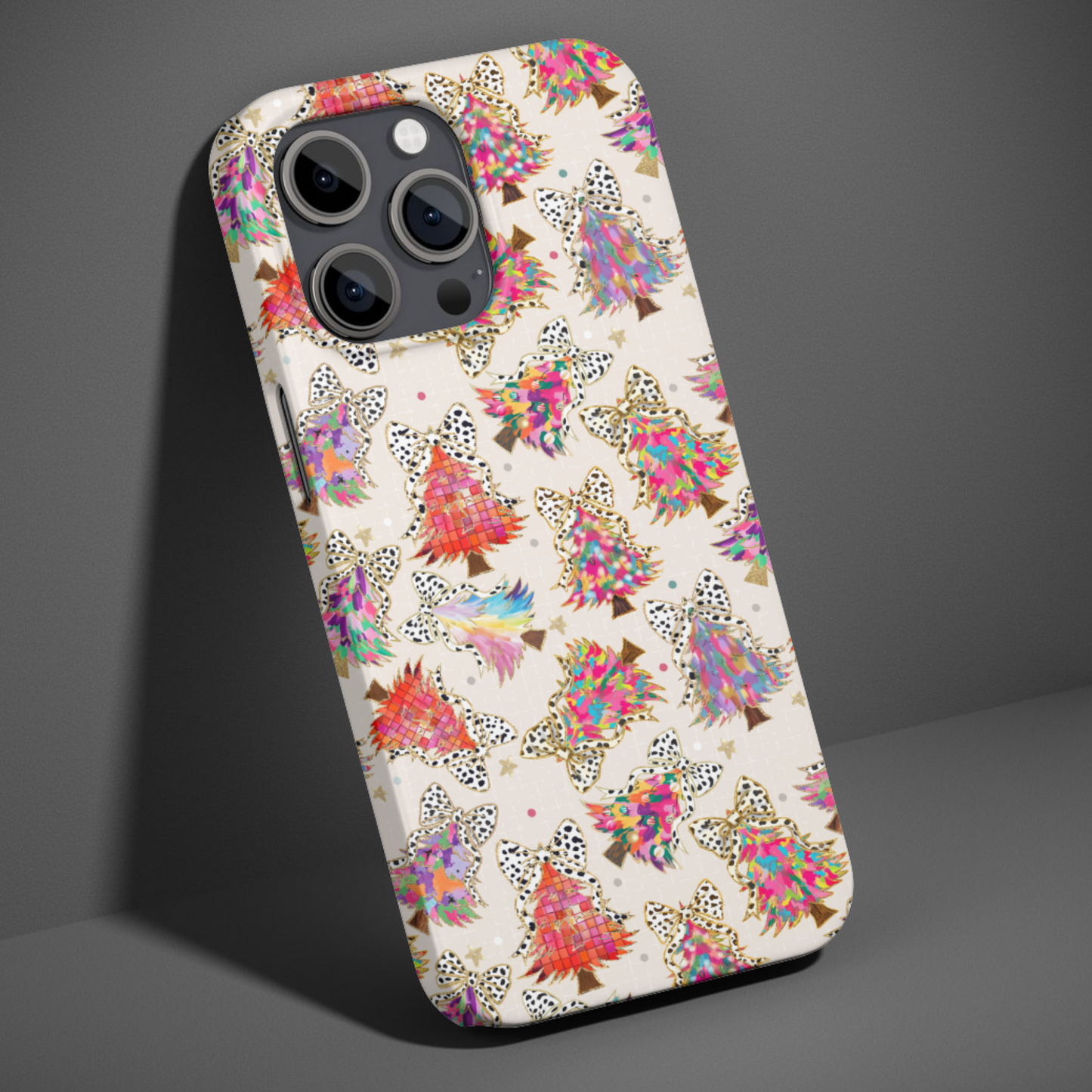 Colorful Christmas Trees Phone Case