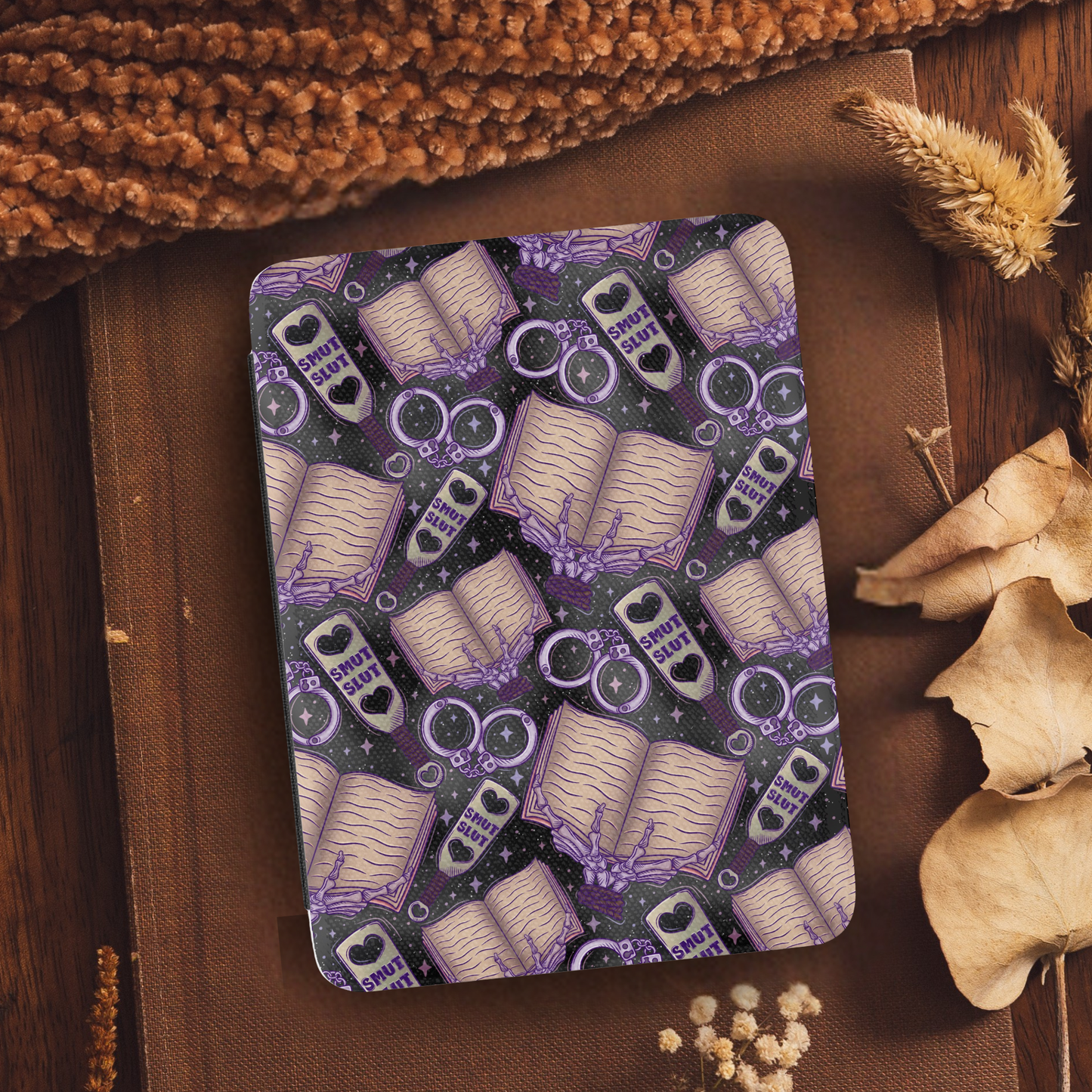 Spicy Bound Book Lover Leather Kindle Case with Hand Strap