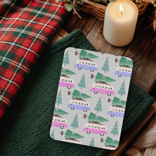 Christmas Tree Shopping Pattern Leather Kindle Case with Hand Strap