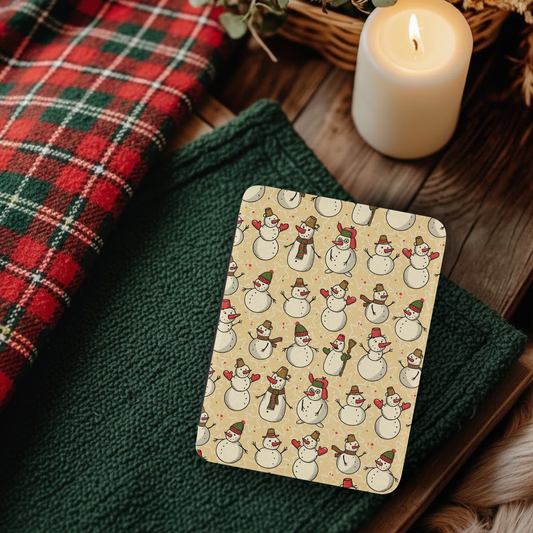 Vintage Snowmen Leather Kindle Case with Hand Strap
