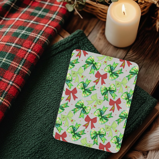 Coquette Christmas Grinch Bows Leather Kindle Case with Hand Strap